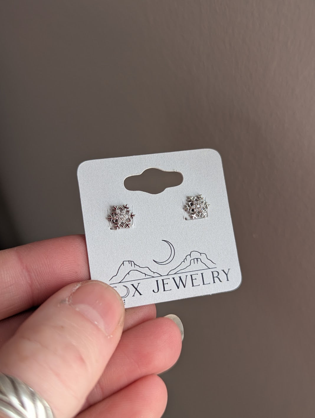 Crystal Snowflake Studs (Silver or Gold)