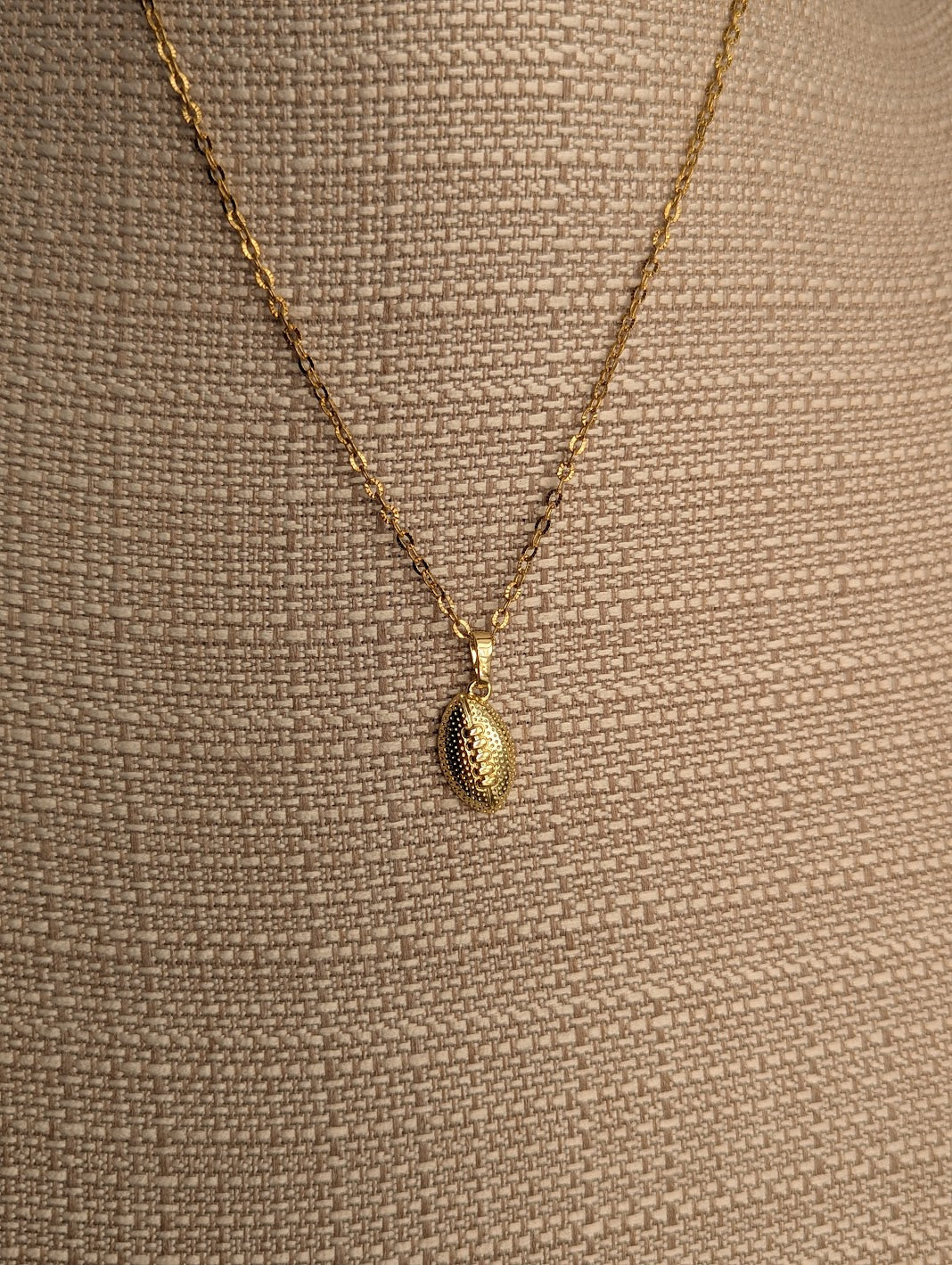 Textured Football Necklace (Silver or Gold)