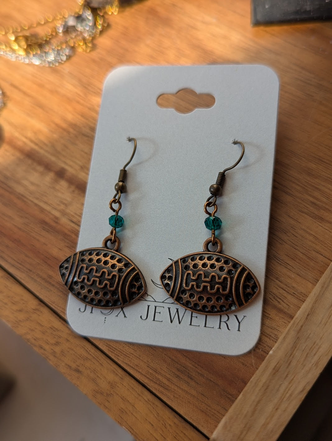 Brass Football Earrings