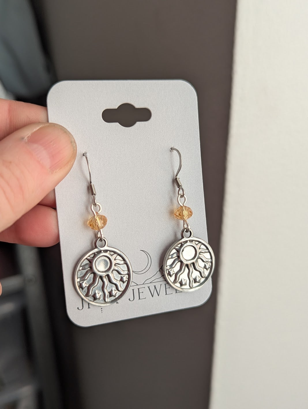 Sun and Stars Silver Earrings