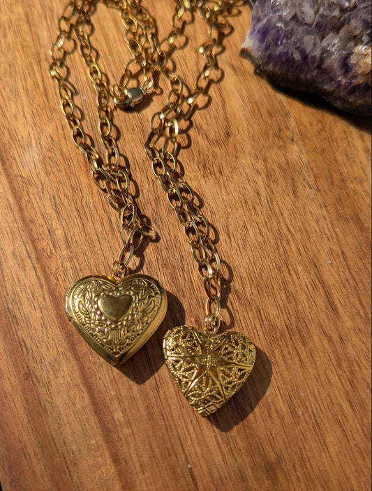 Large Gold Heart Locket (Various Options Available)