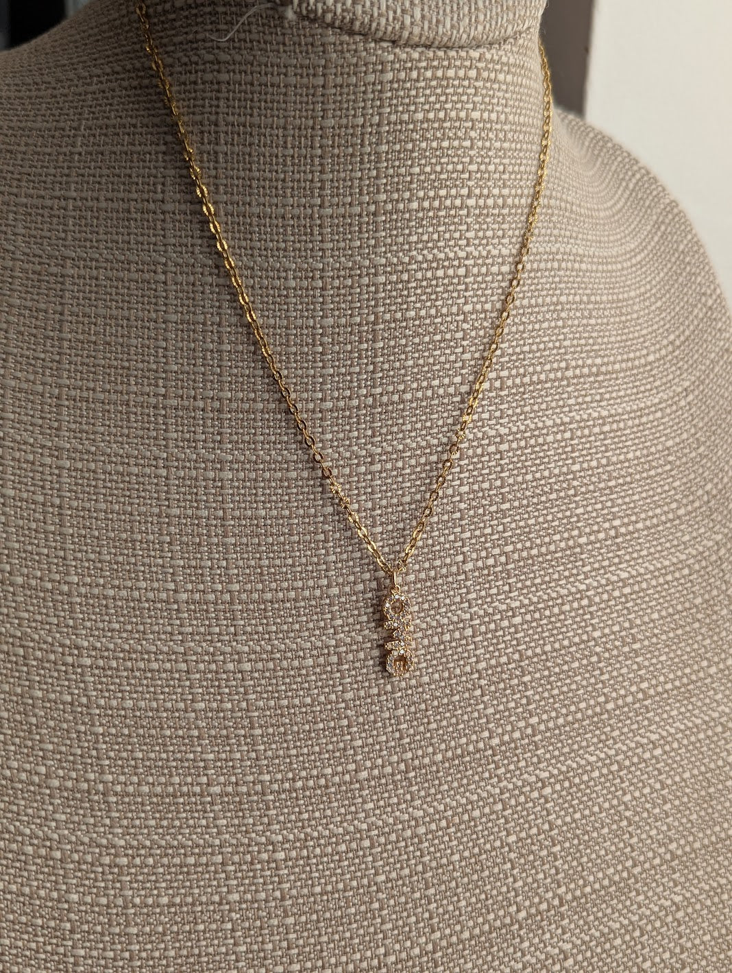 CZ Crystal "OMG" Gold Necklace