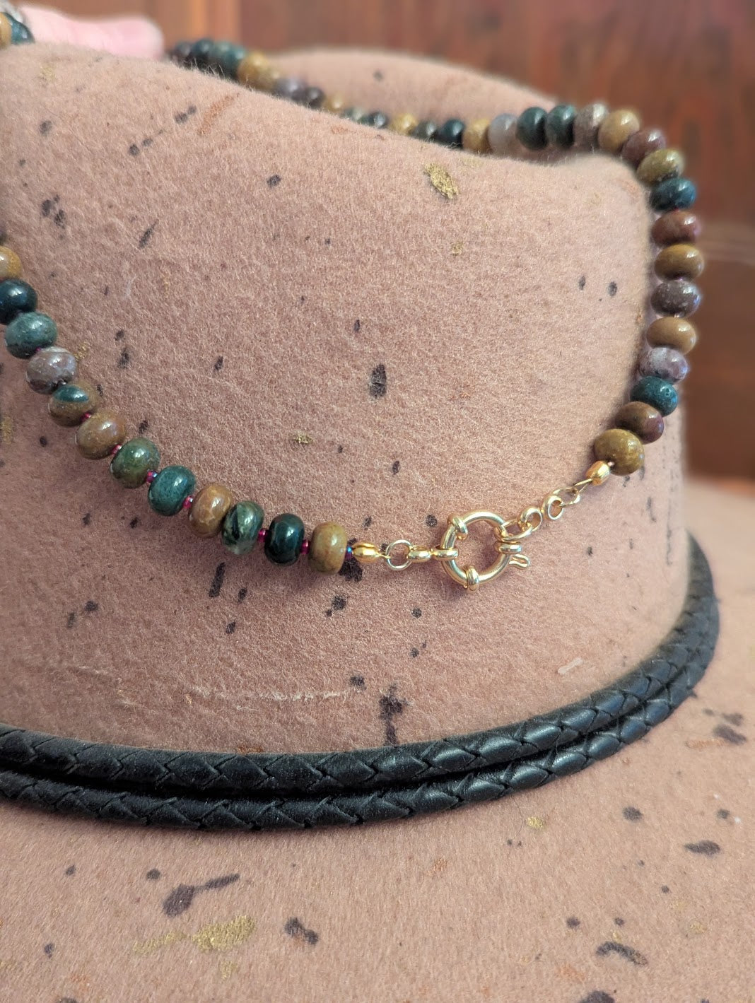 Ocean Jasper Rondelle Beaded Necklace