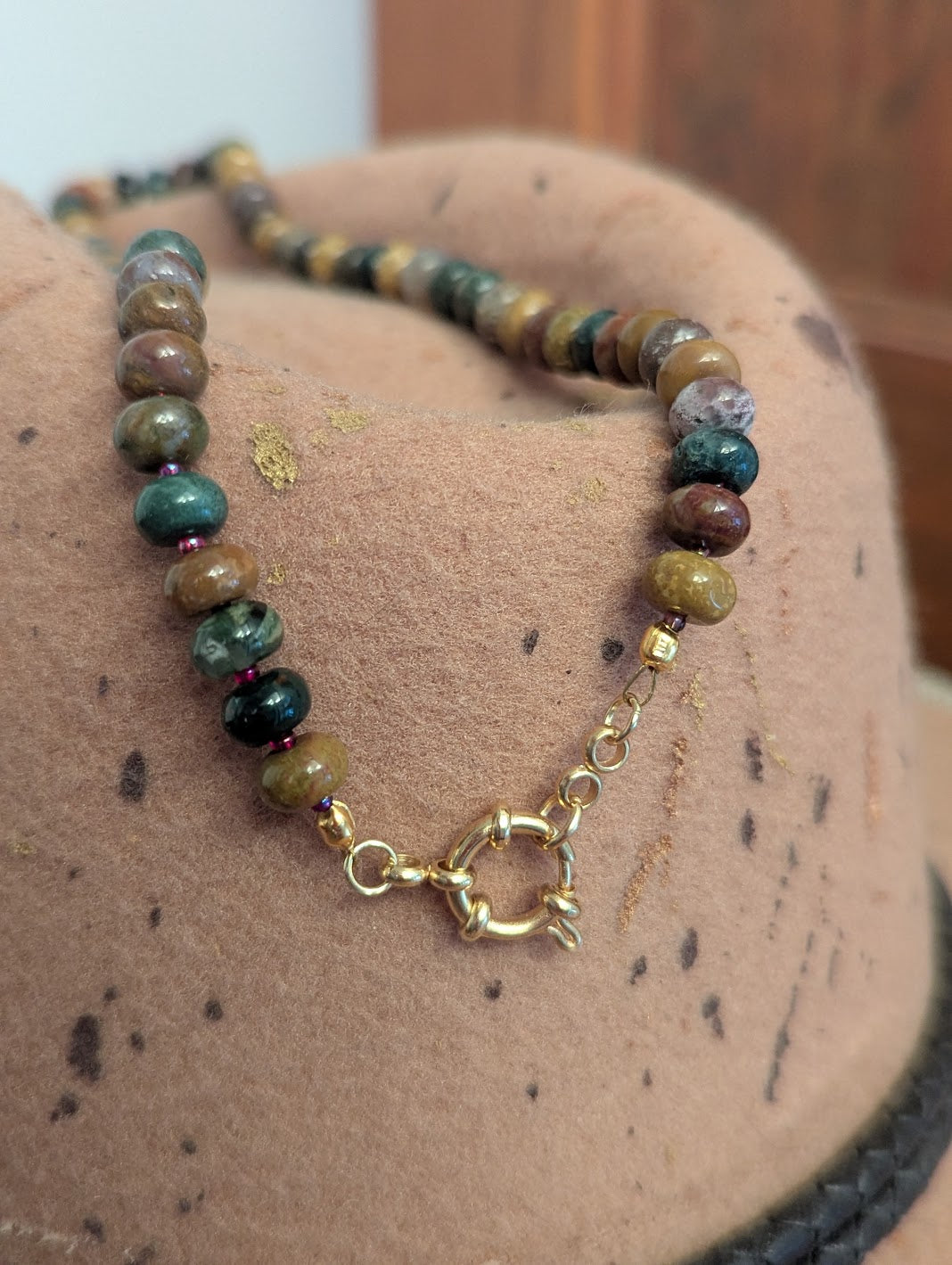 Ocean Jasper Rondelle Beaded Necklace