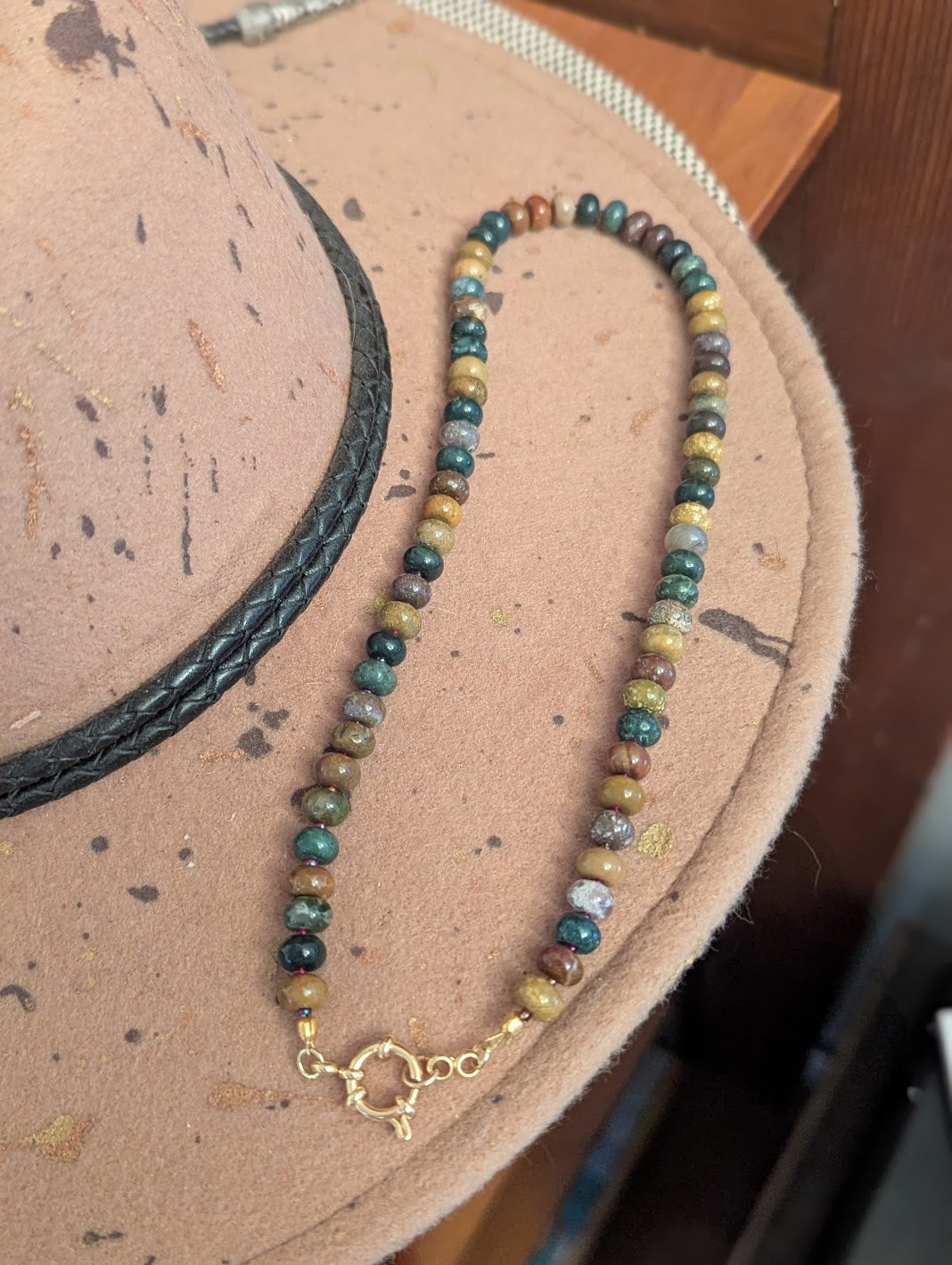 Ocean Jasper Rondelle Beaded Necklace