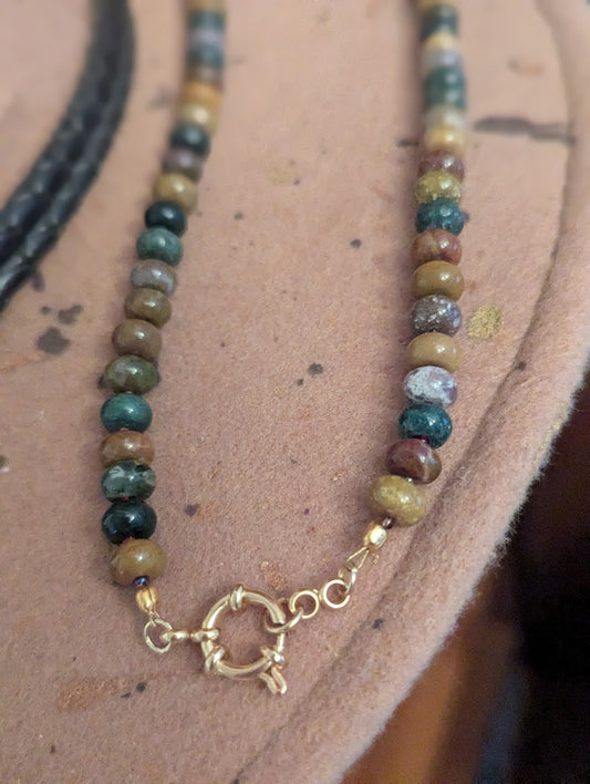 Ocean Jasper Rondelle Beaded Necklace