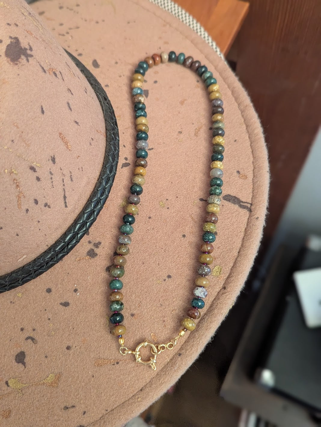 Ocean Jasper Rondelle Beaded Necklace