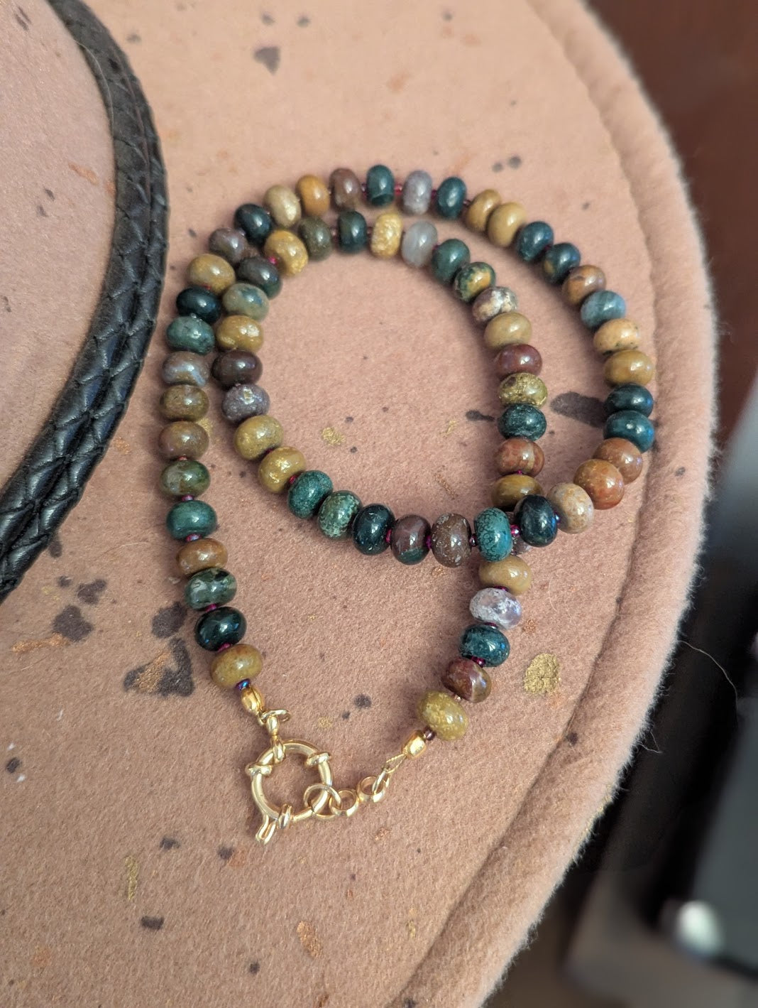 Ocean Jasper Rondelle Beaded Necklace