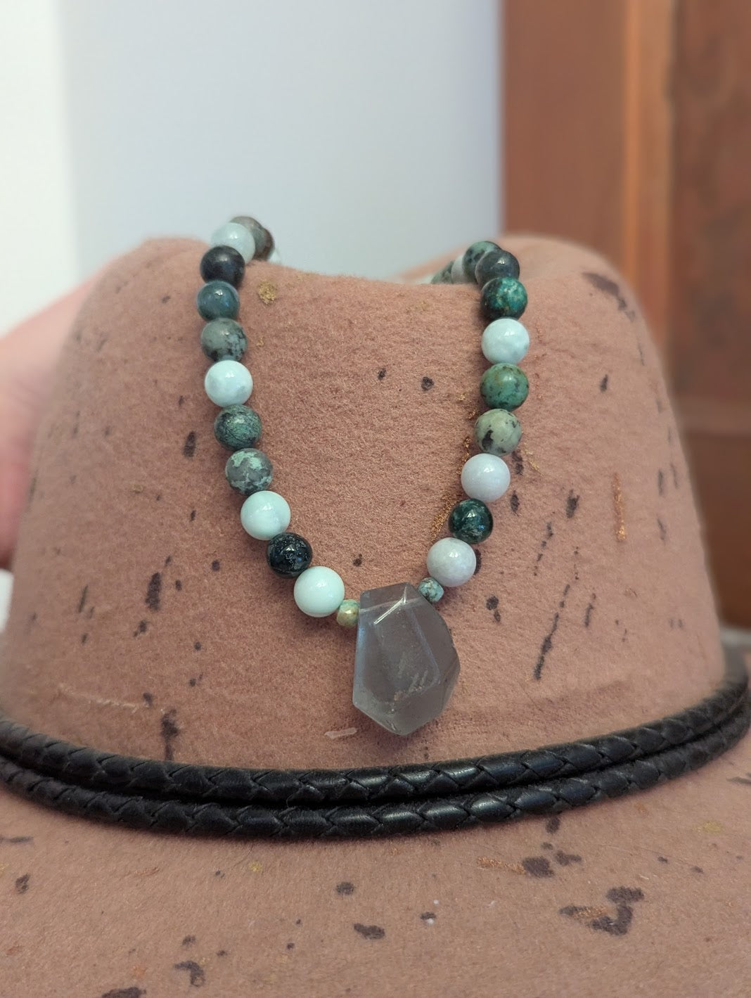 Mixed Green Beaded Necklace