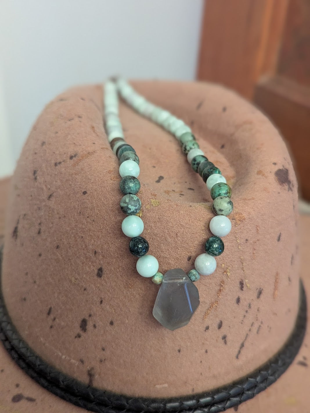 Mixed Green Beaded Necklace