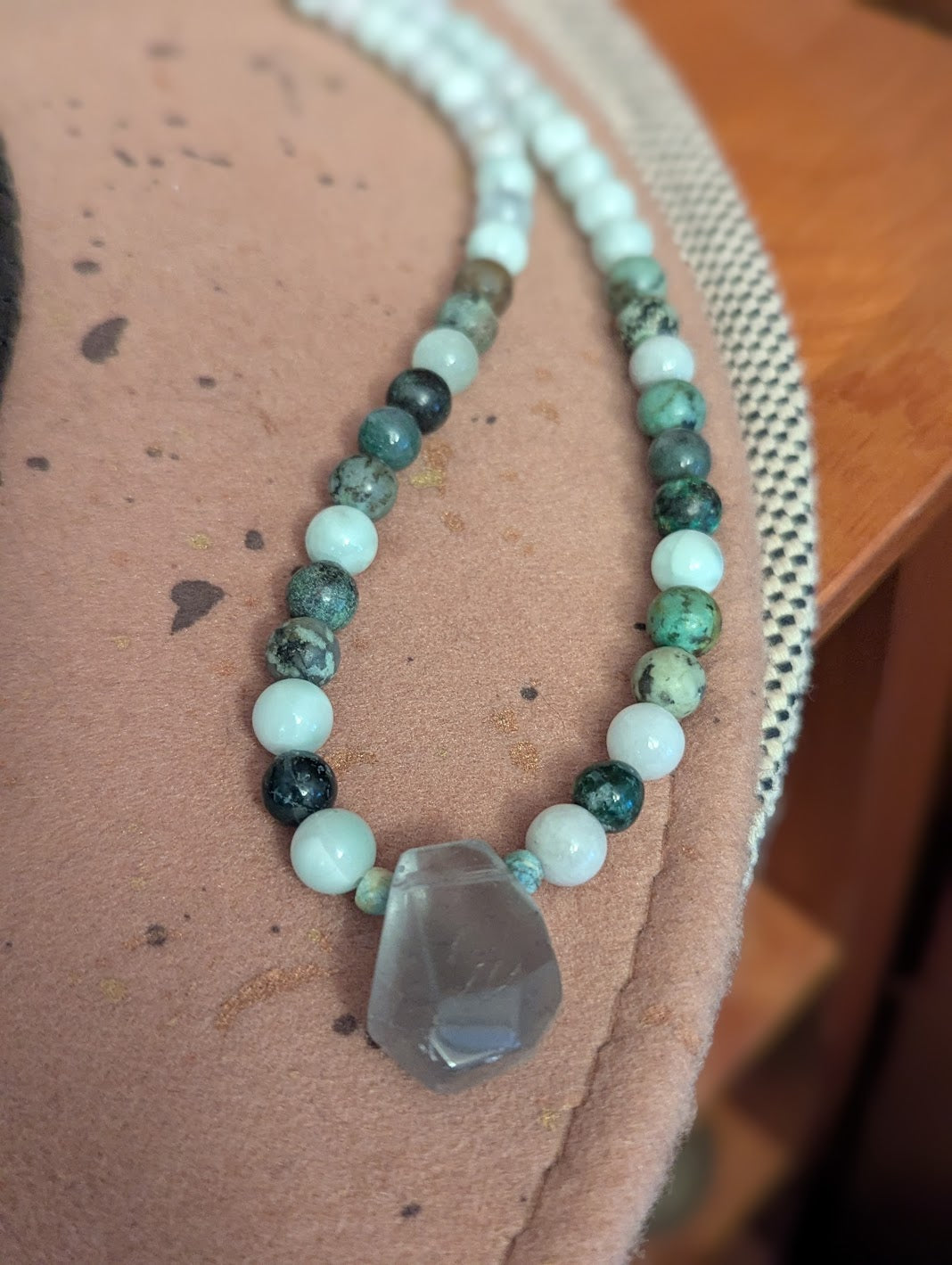 Mixed Green Beaded Necklace