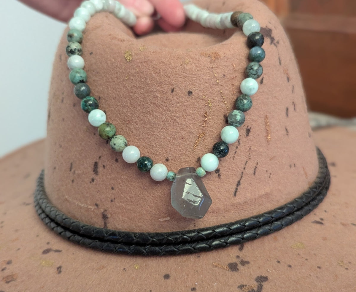 Mixed Green Beaded Necklace