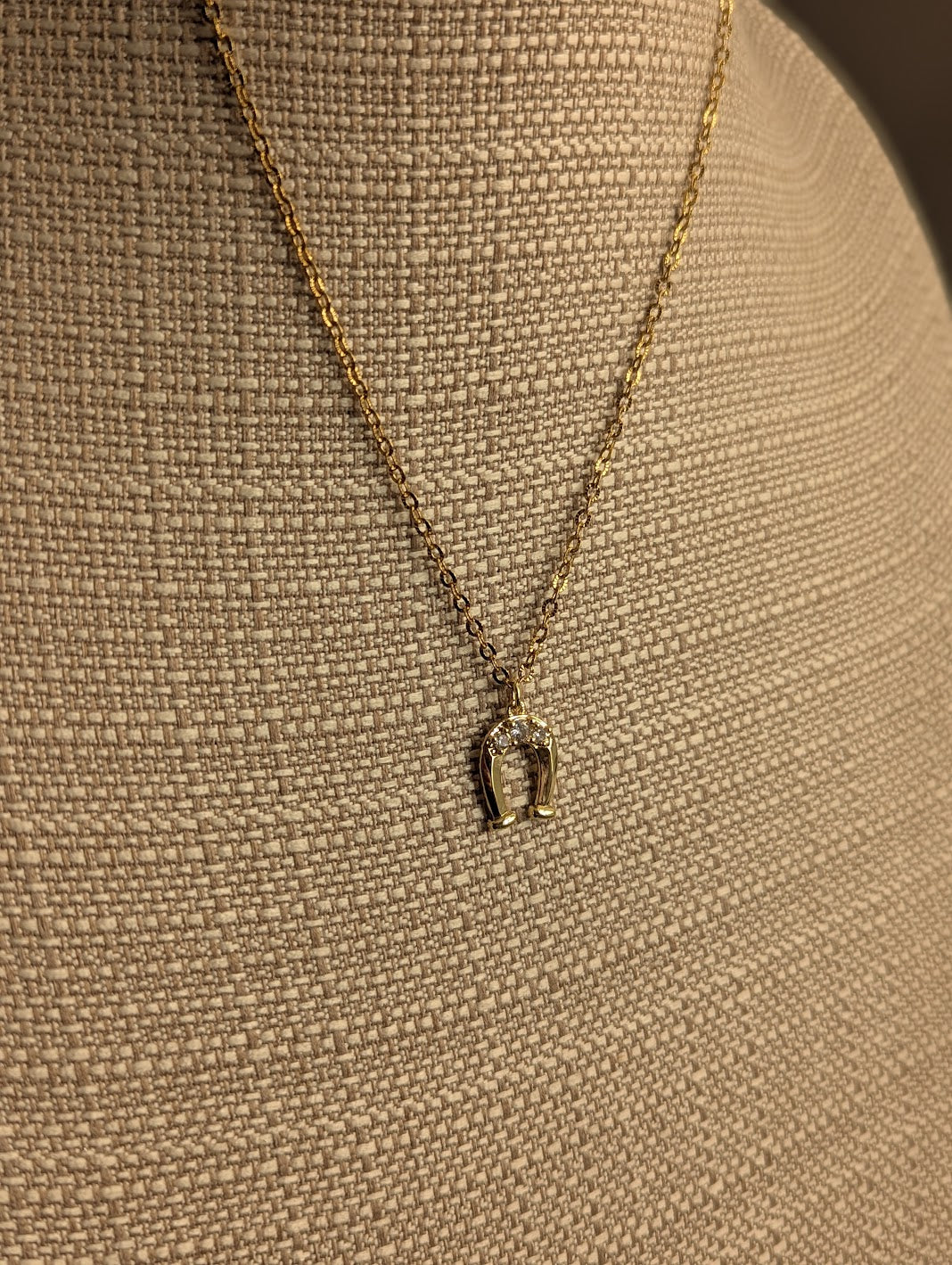 Gold Horseshoe CZ Crystal Necklace