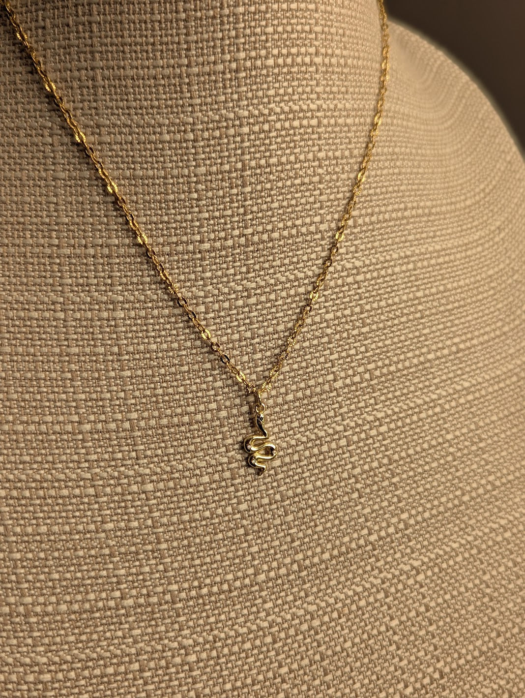 Gold and Crystal Snake Necklace