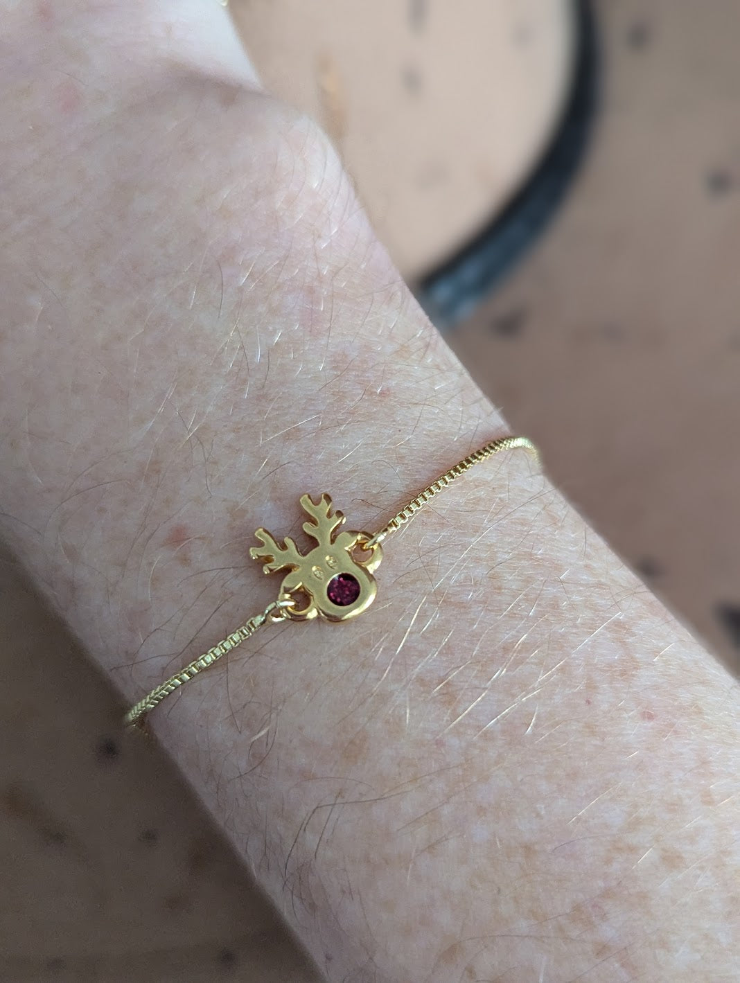 Red Nosed Reindeer Slider Bracelet (Silver or Gold)
