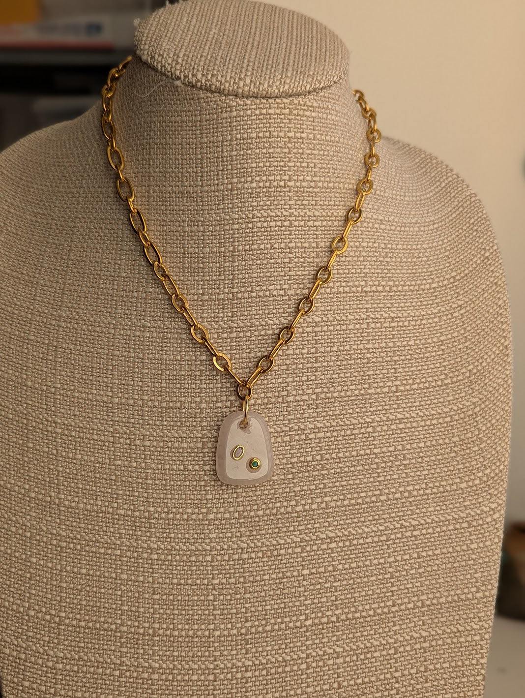 Chunky Gemstone Gold Necklace (Various Stones Available)