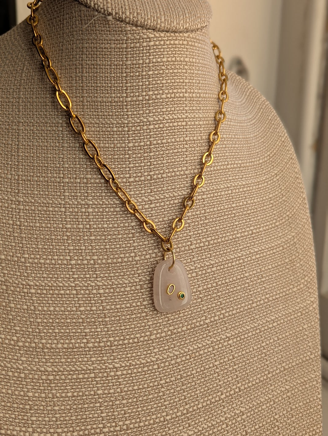 Chunky Gemstone Gold Necklace (Various Stones Available)
