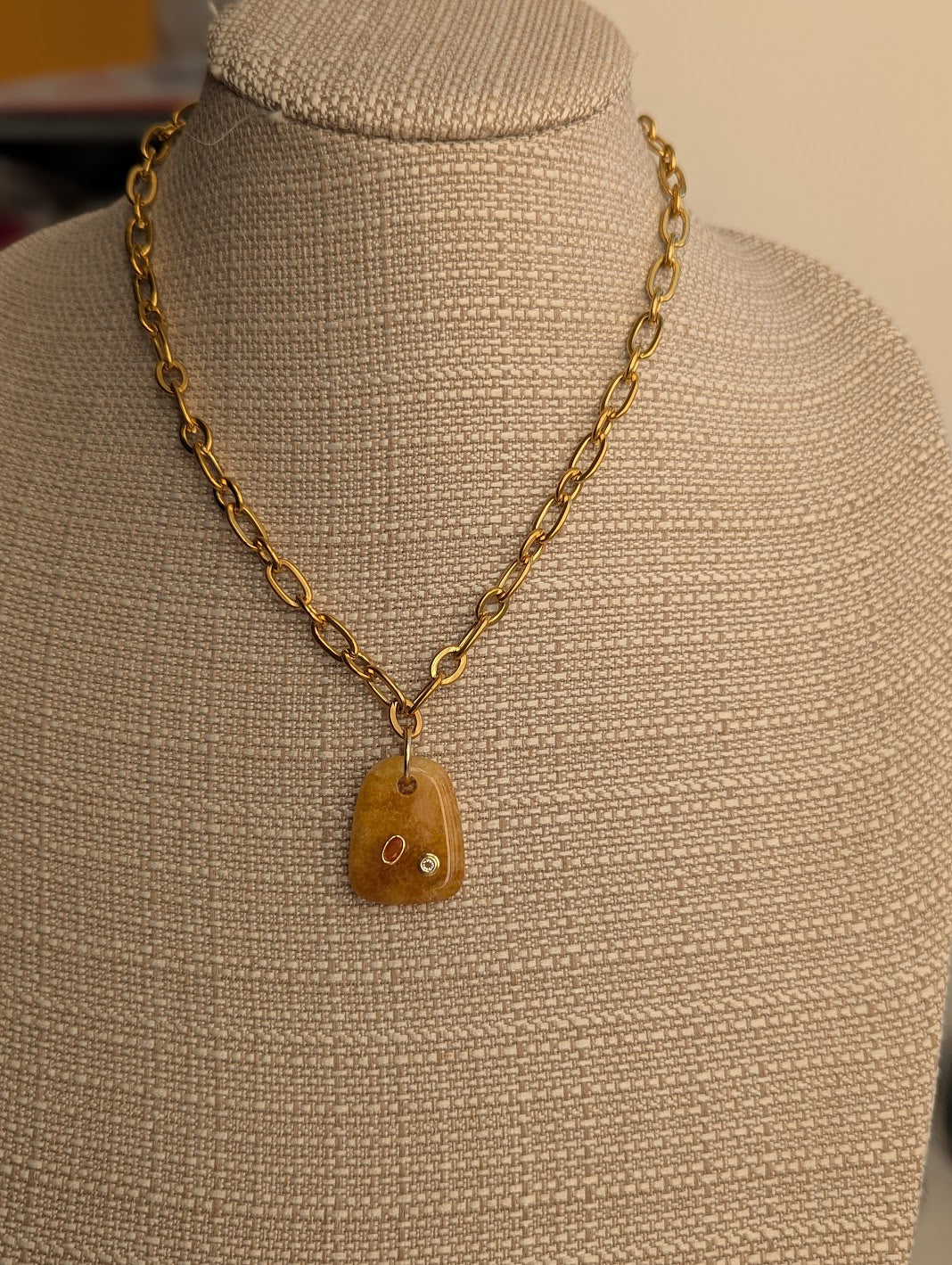 Chunky Gemstone Gold Necklace (Various Stones Available)