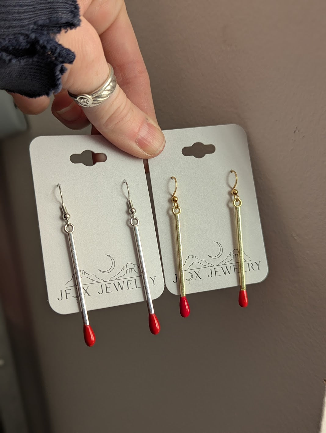 Matchstick Earrings (Silver or Gold)