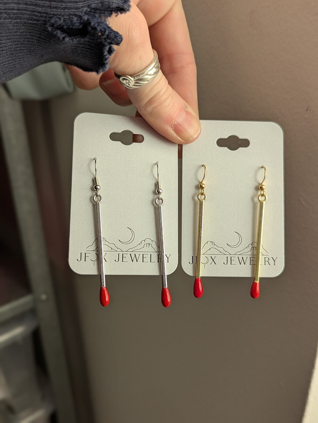 Matchstick Earrings (Silver or Gold)