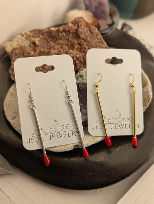 Matchstick Earrings (Silver or Gold)