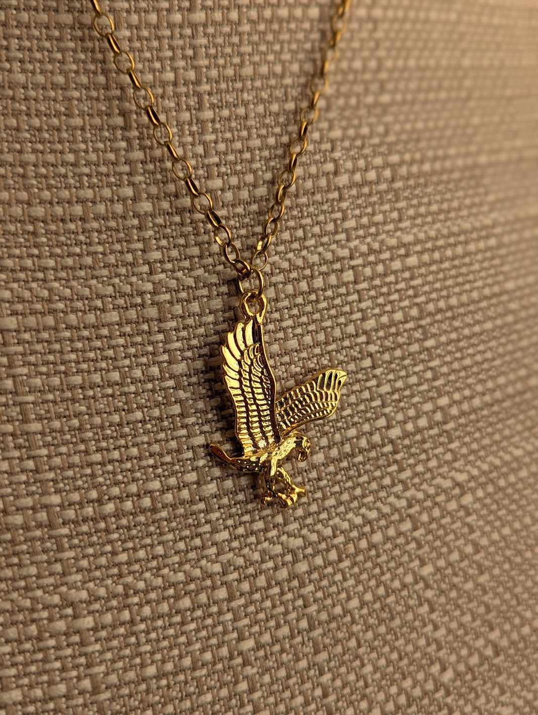 Large Gold Eagle Necklace