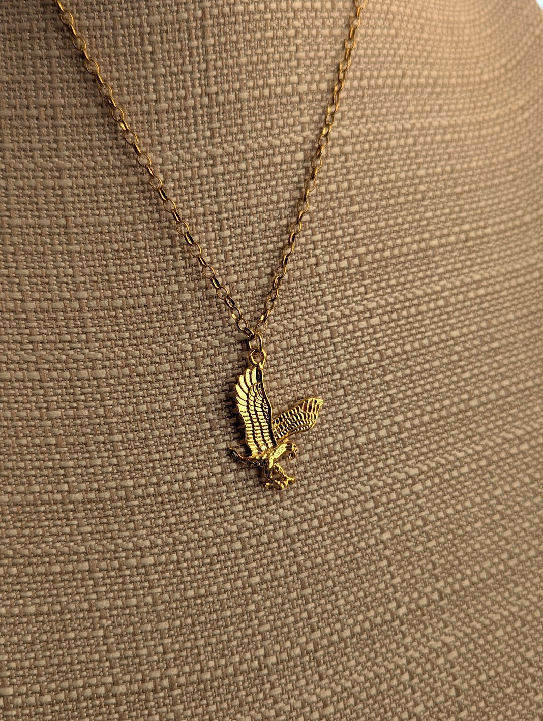 Large Gold Eagle Necklace
