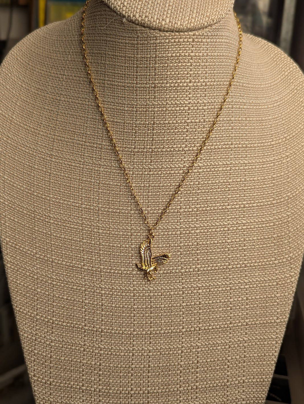 Large Gold Eagle Necklace