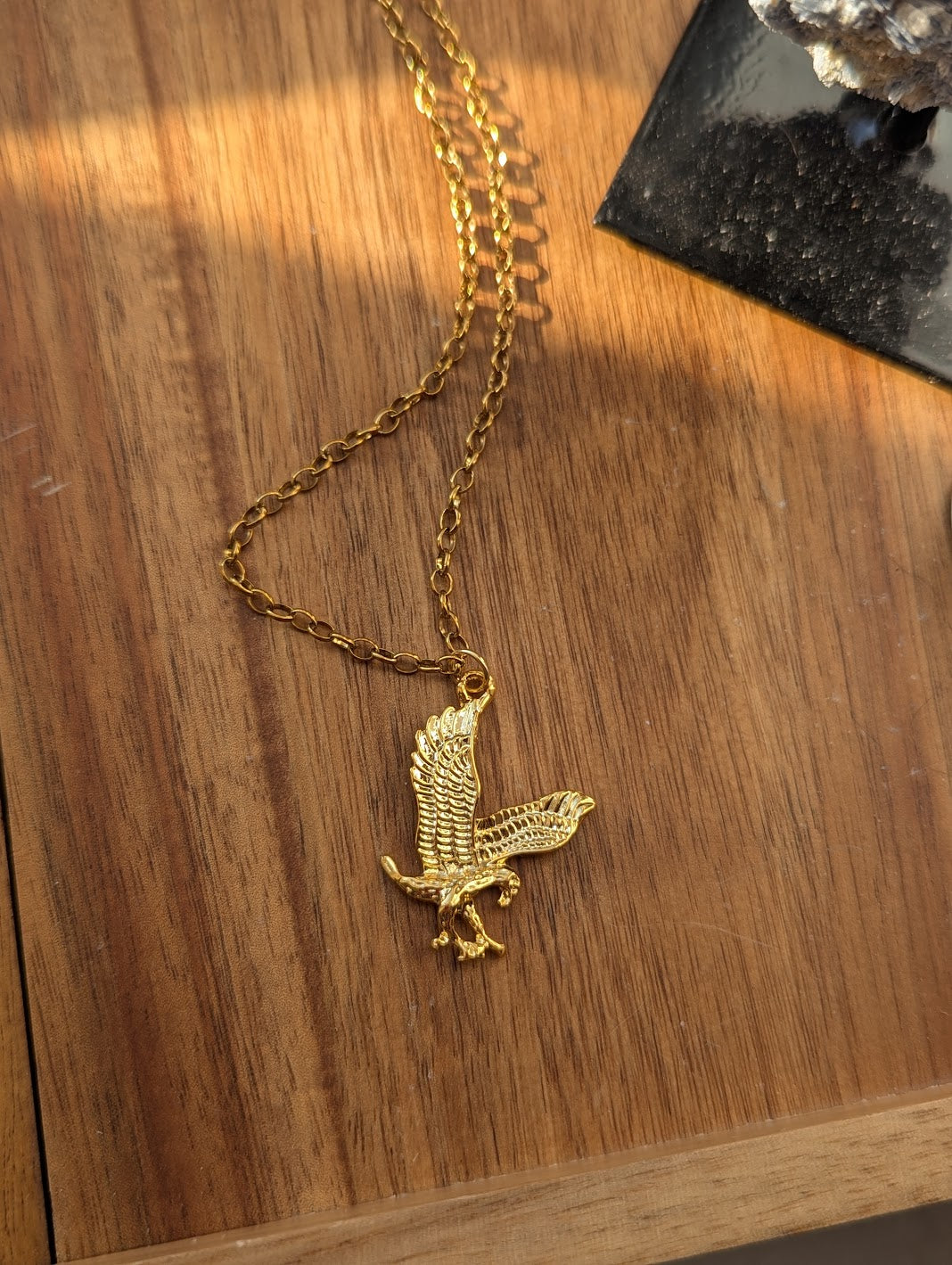 Large Gold Eagle Necklace