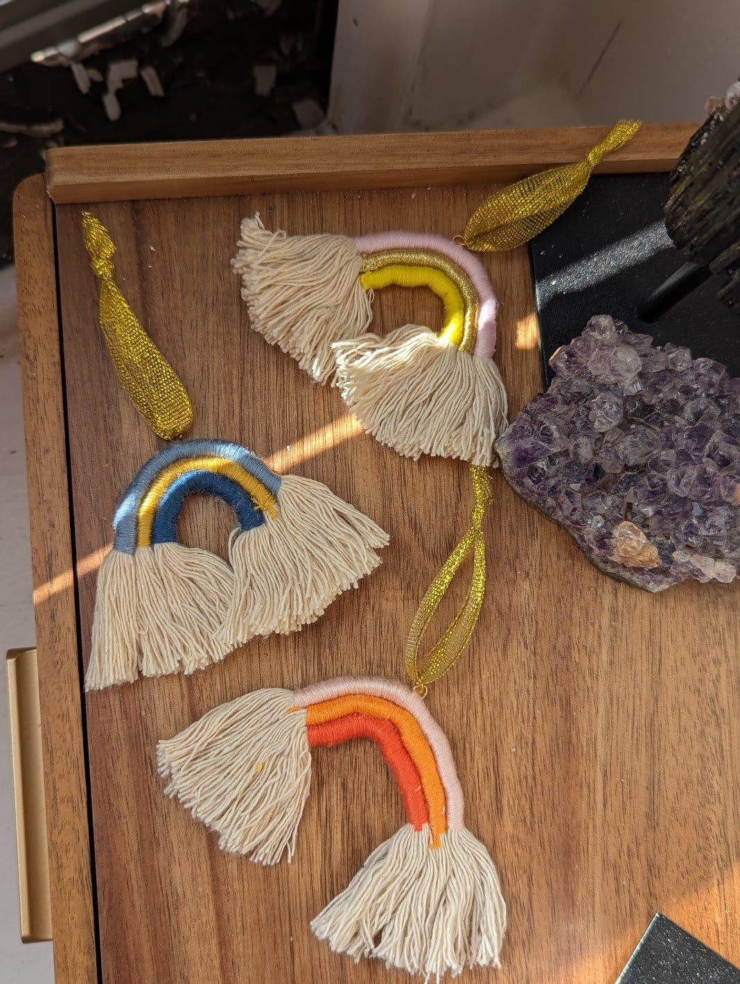 Rainbow Macrame Ornament (Various Options Available)
