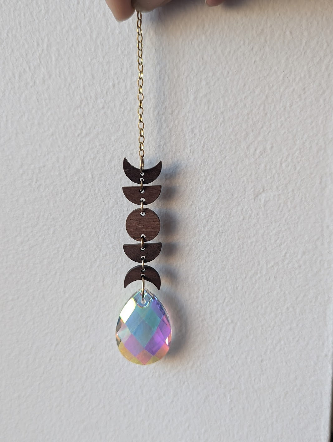 Wooden Moon Phase Suncatcher