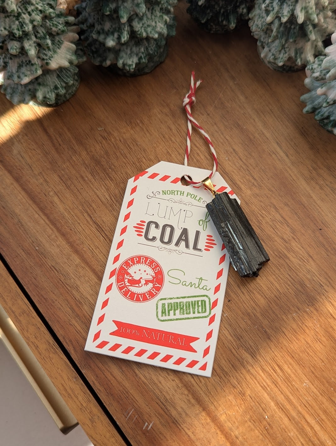 Lump of Coal Black Tourmaline Ornament