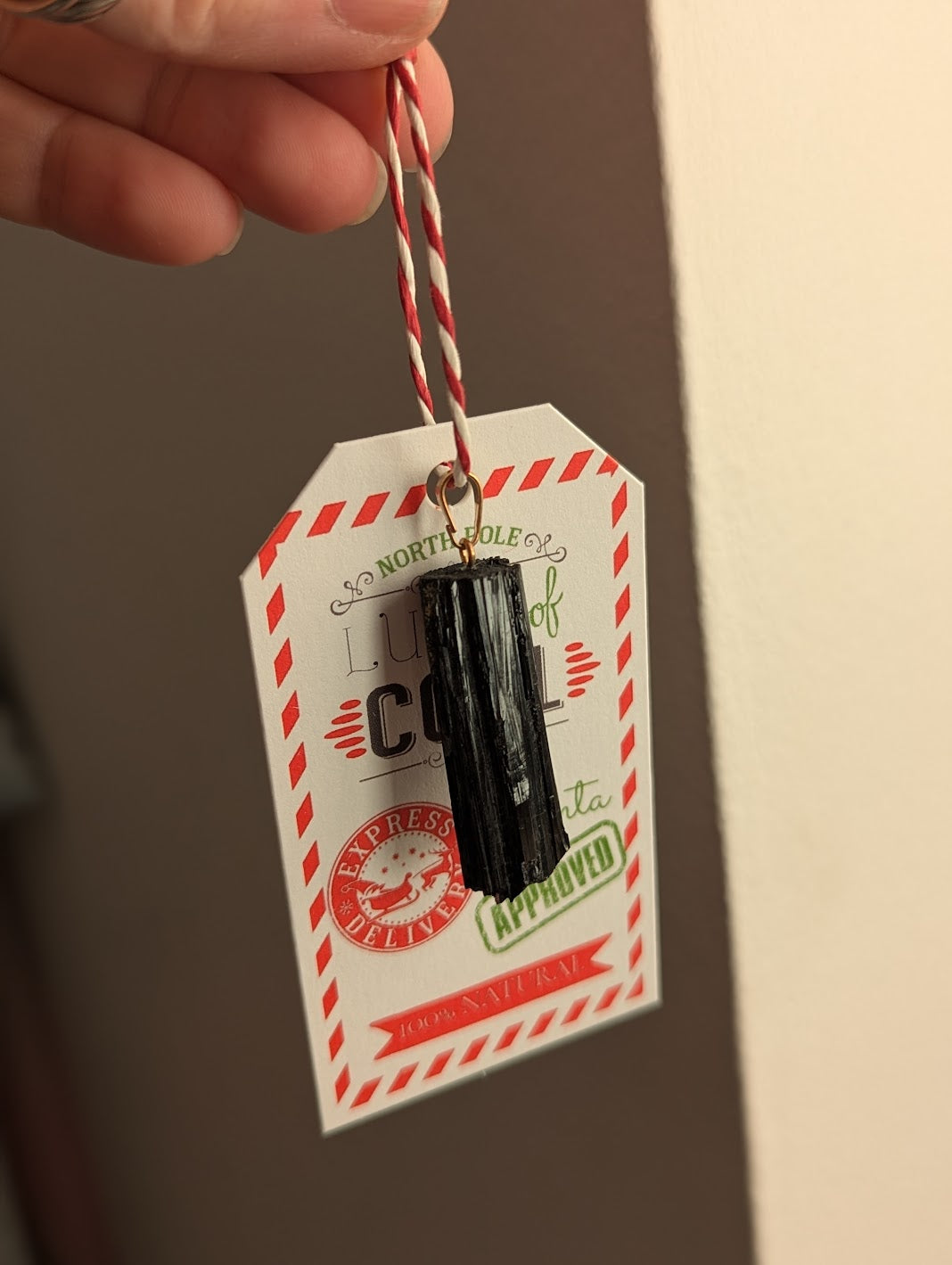 Lump of Coal Black Tourmaline Ornament