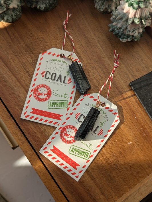 Lump of Coal Black Tourmaline Ornament