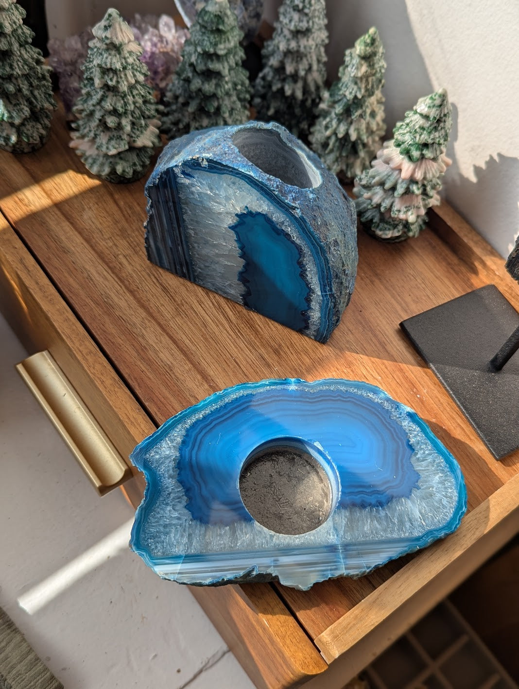 Blue Agate Tea Light Holder (Various Options Available)