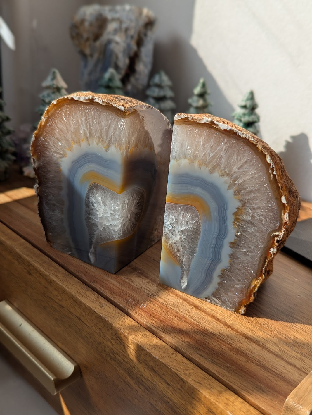 Agate Slice Bookends