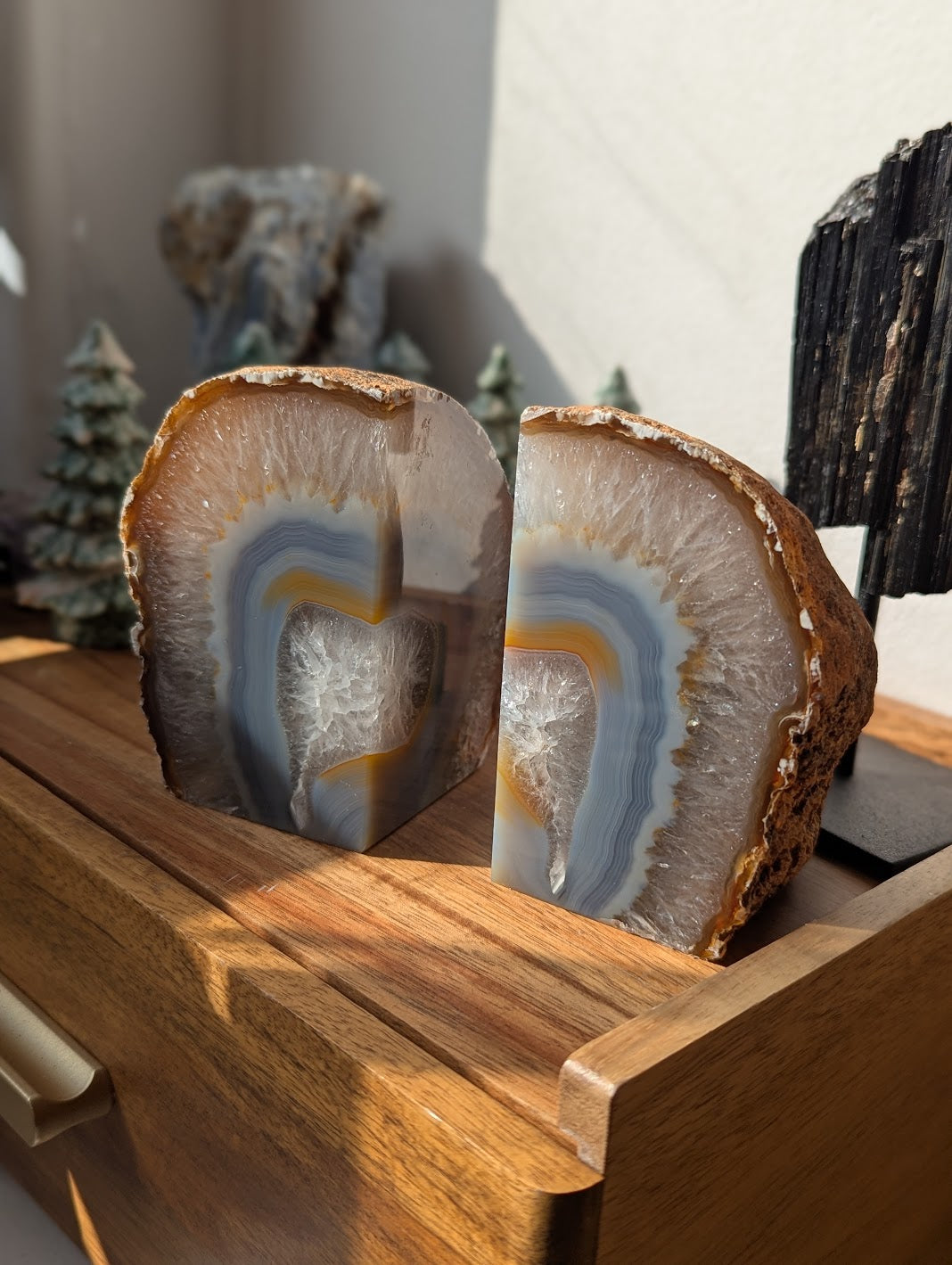 Agate Slice Bookends