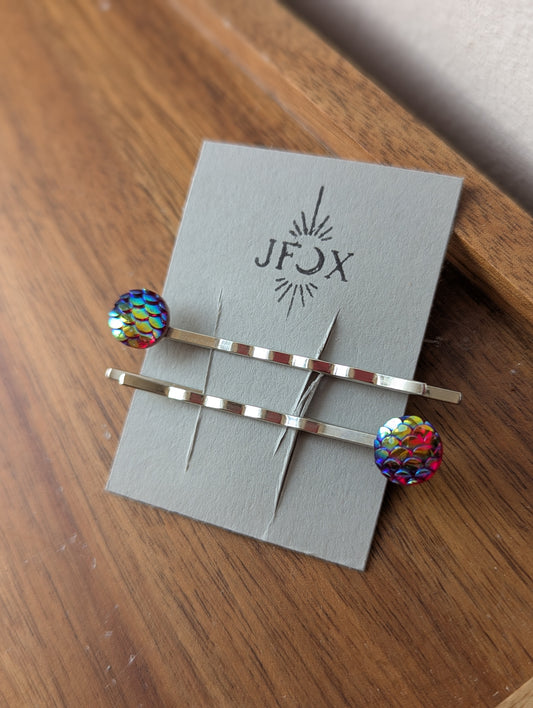 Red Mermaid Bobby Pins Set of 2