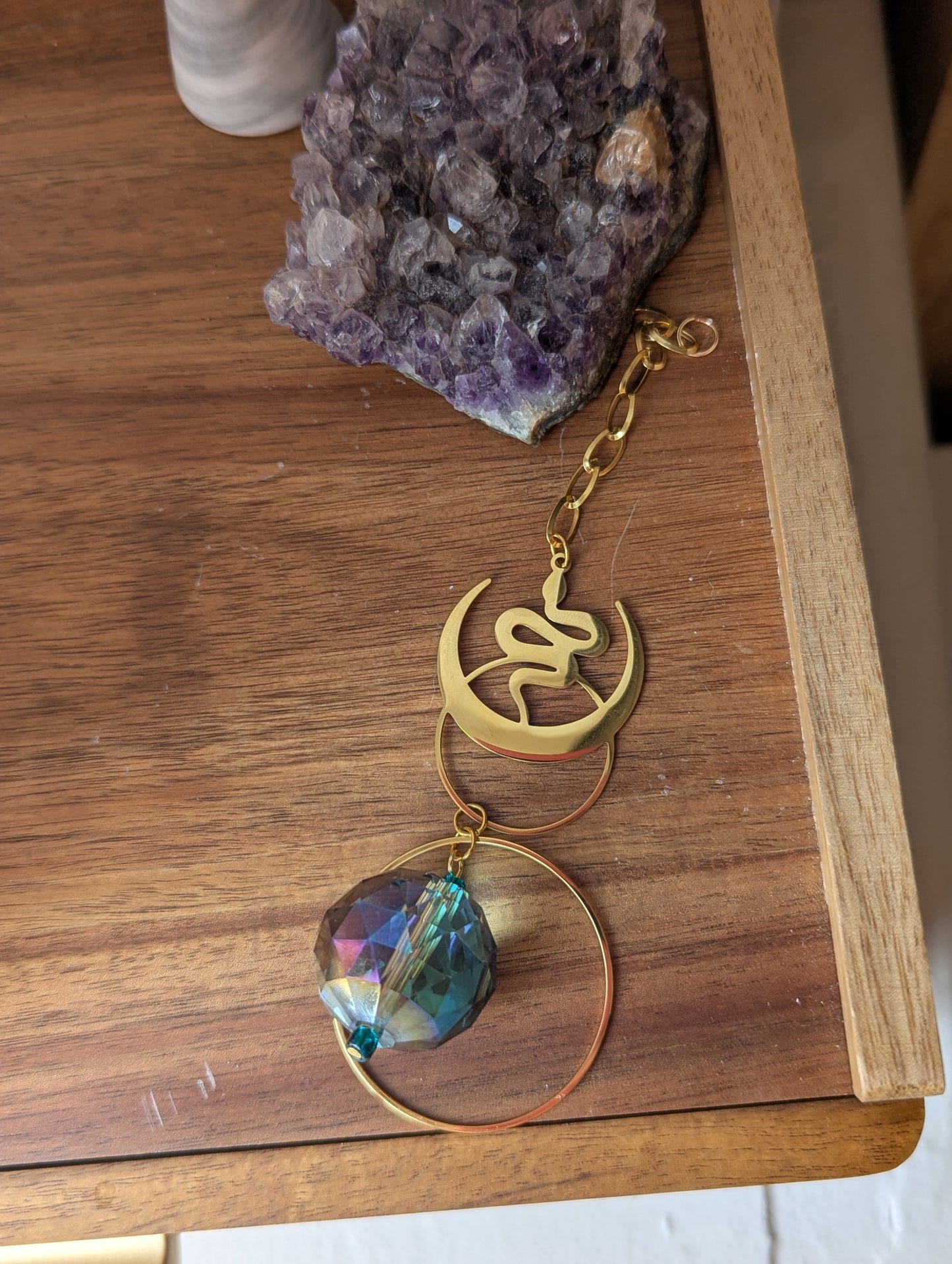 Gold Snake Moon Orbital Suncatcher