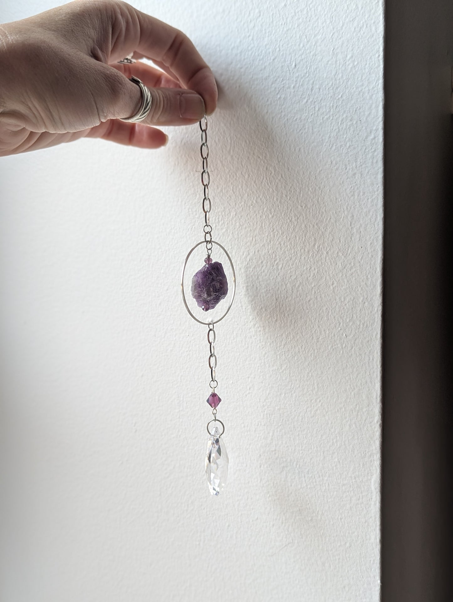 Amethyst Silver Loop Orbital Suncatcher