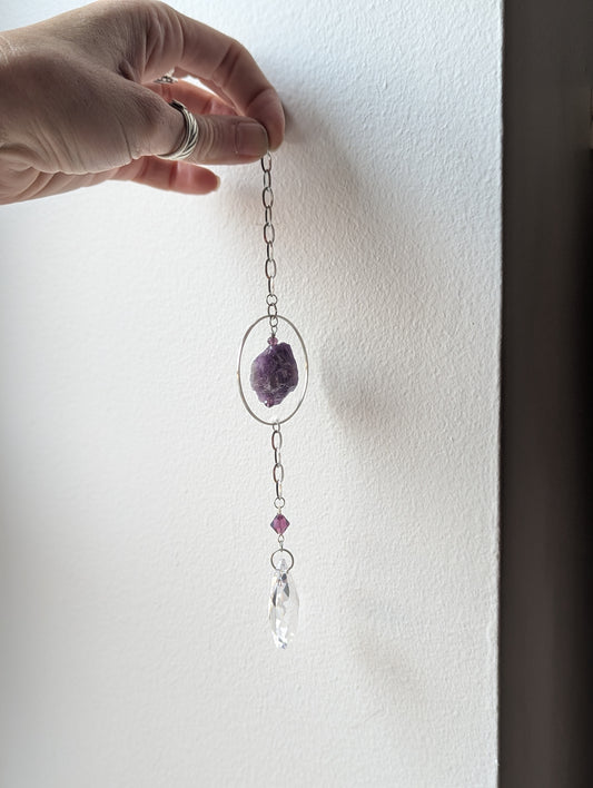 Amethyst Silver Loop Orbital Suncatcher