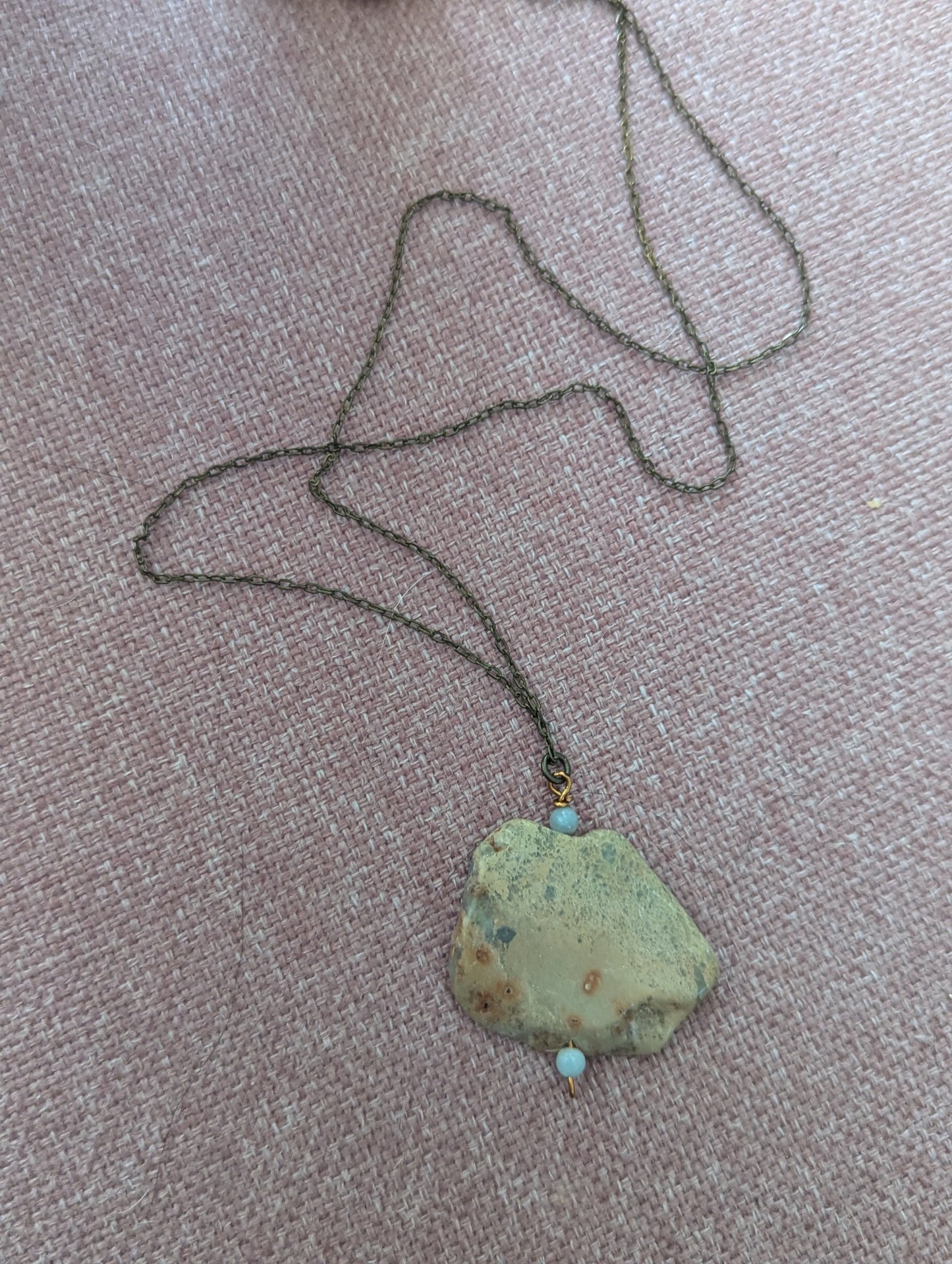 Aqua Terra Jasper Pendant on Brass