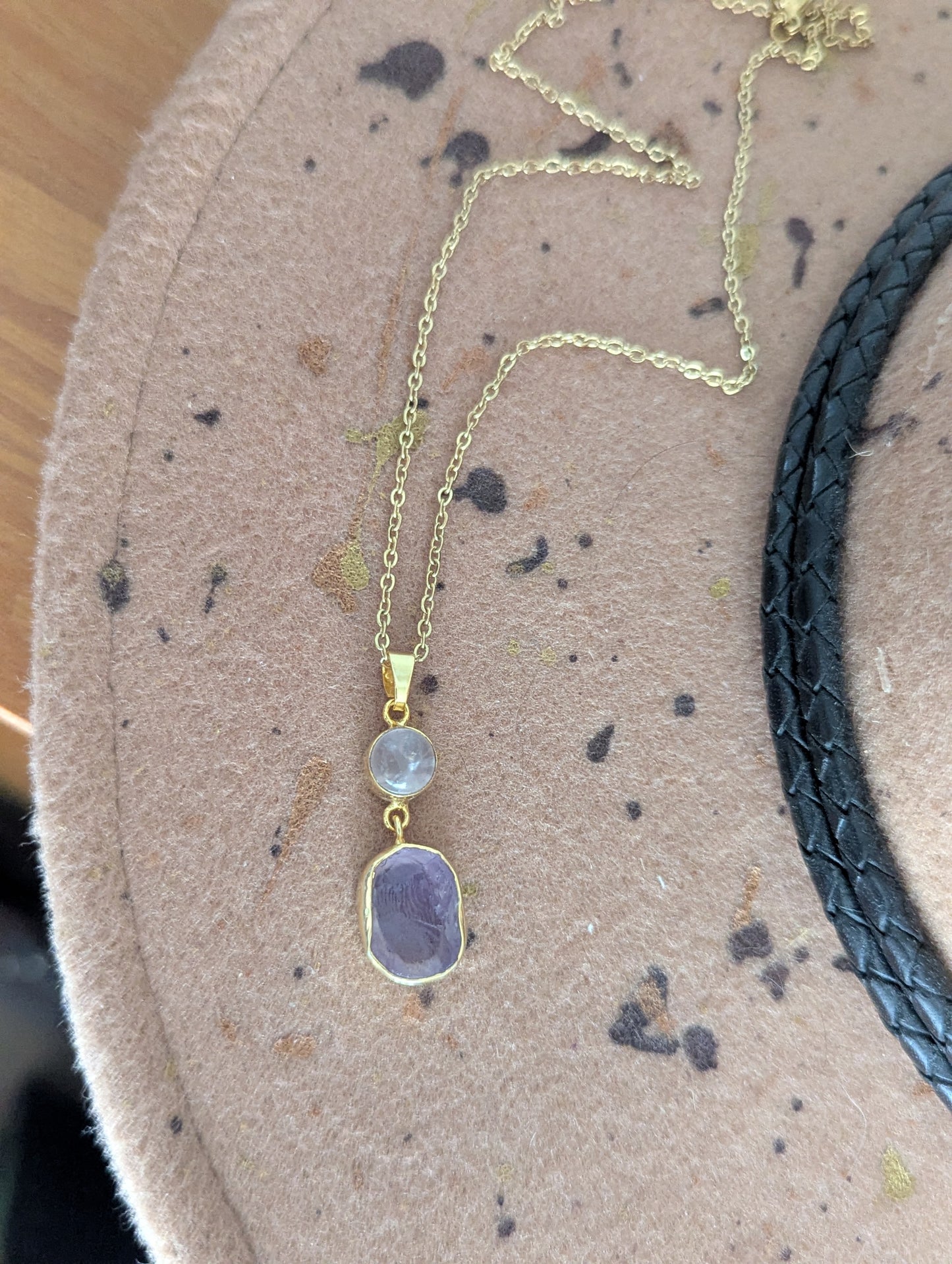 Amethyst Duo Gold Necklace