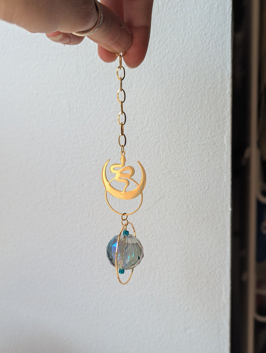 Gold Snake Moon Orbital Suncatcher