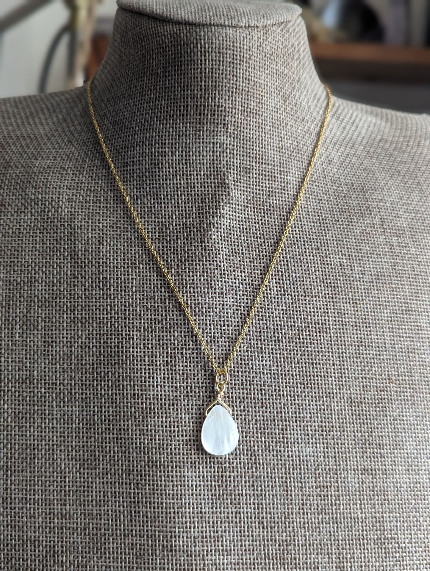 Mother of Pearl Tear Drop Necklace (various options)