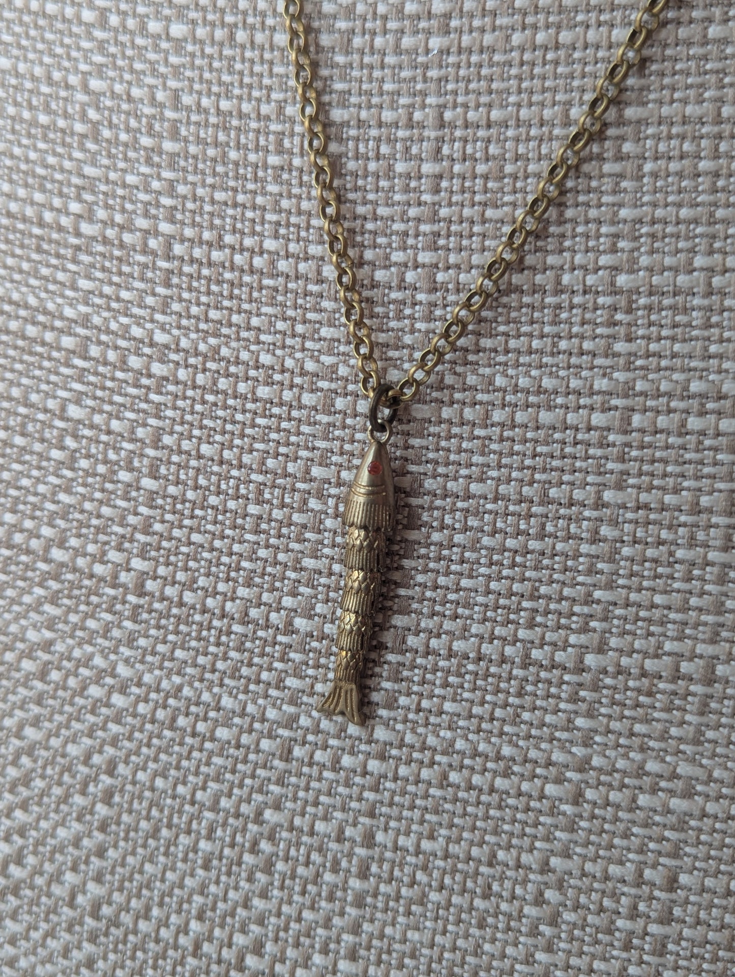 Brass Articulating Fish Necklace