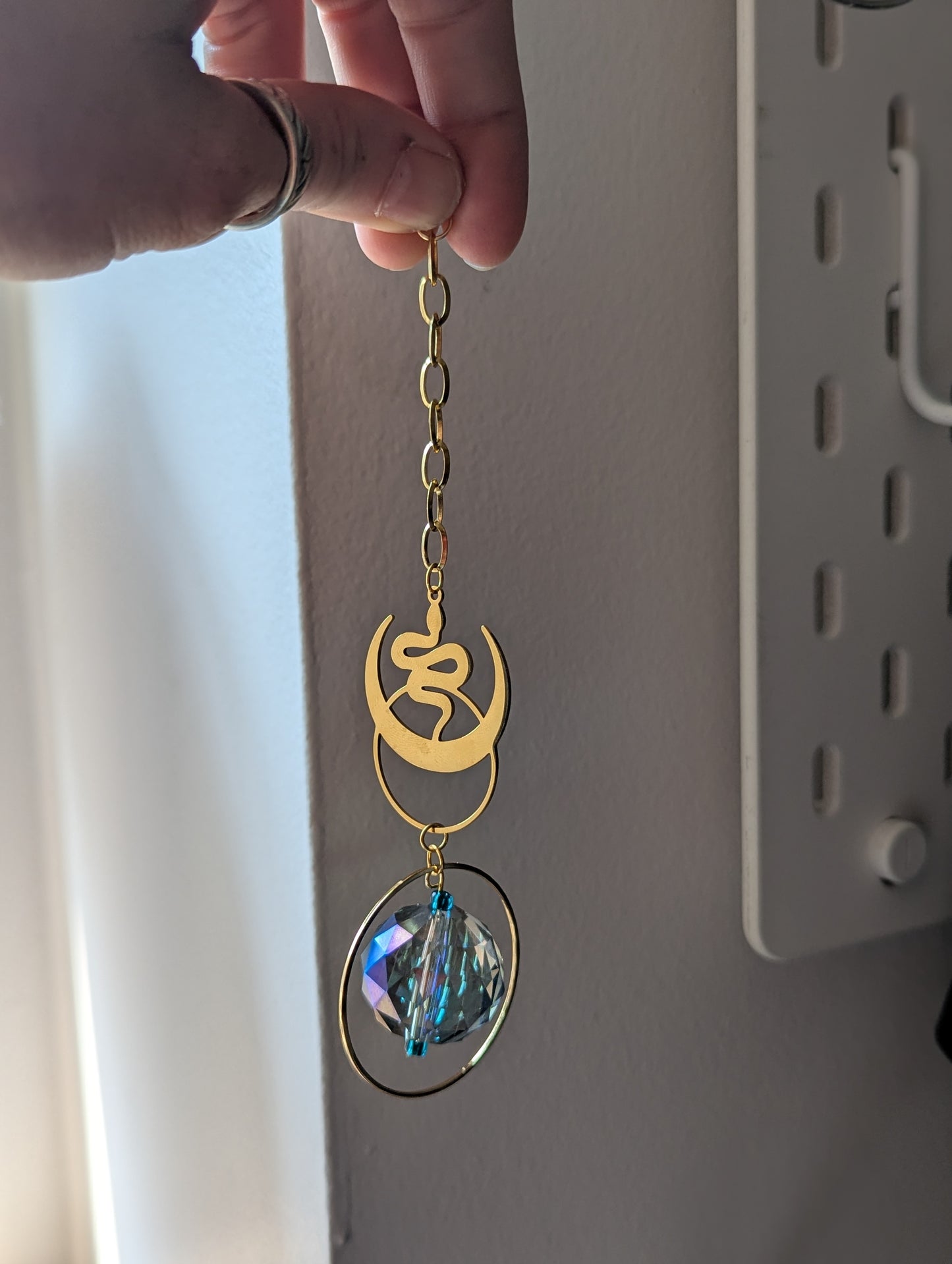 Gold Snake Moon Orbital Suncatcher