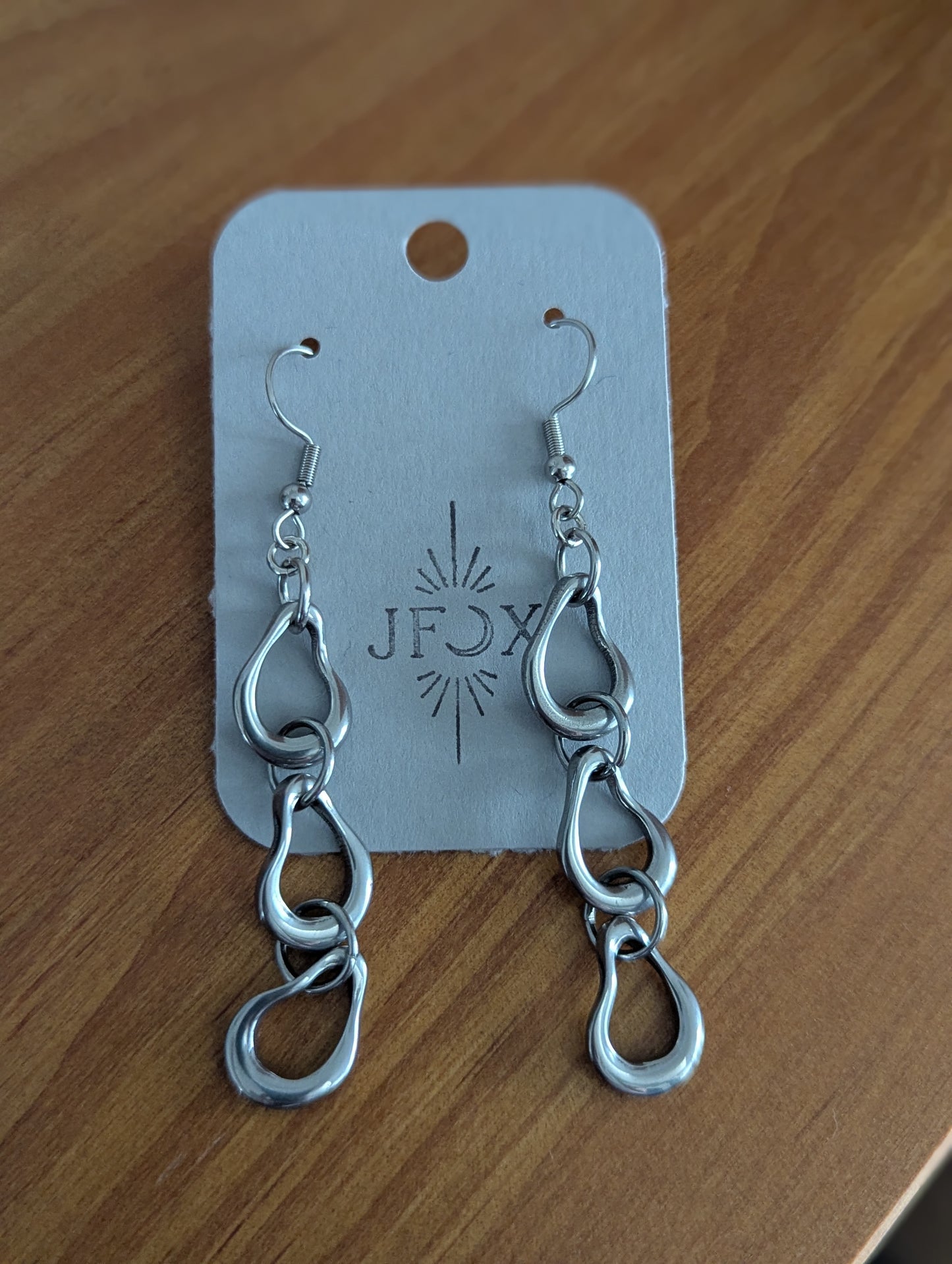 Abstract Silver Trio Earrings