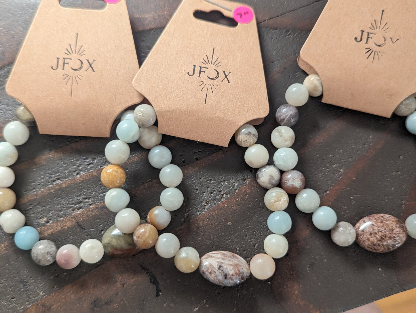 Multi-Color Amazonite and Agate Bracelet (various sizes available)