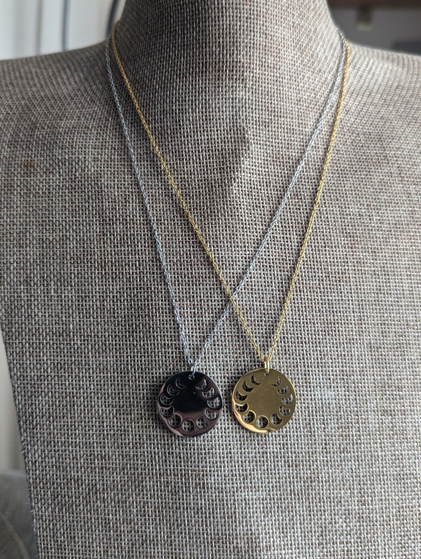 Moon Phase Talisman Necklace (Gold or Silver)